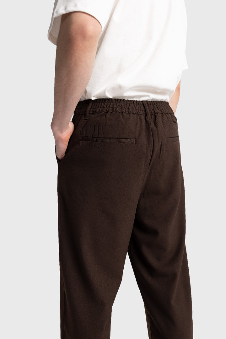 Giesto Pantalon fluide plissé - Marron