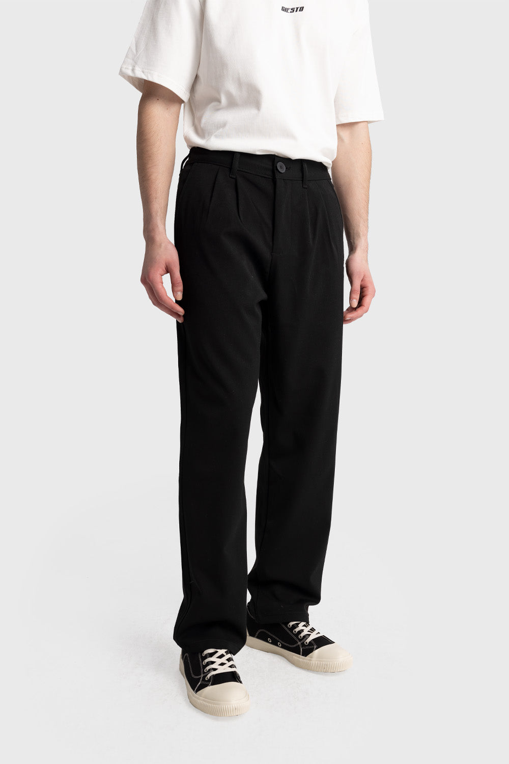 Giesto Pantalon fluide plissé - Noir