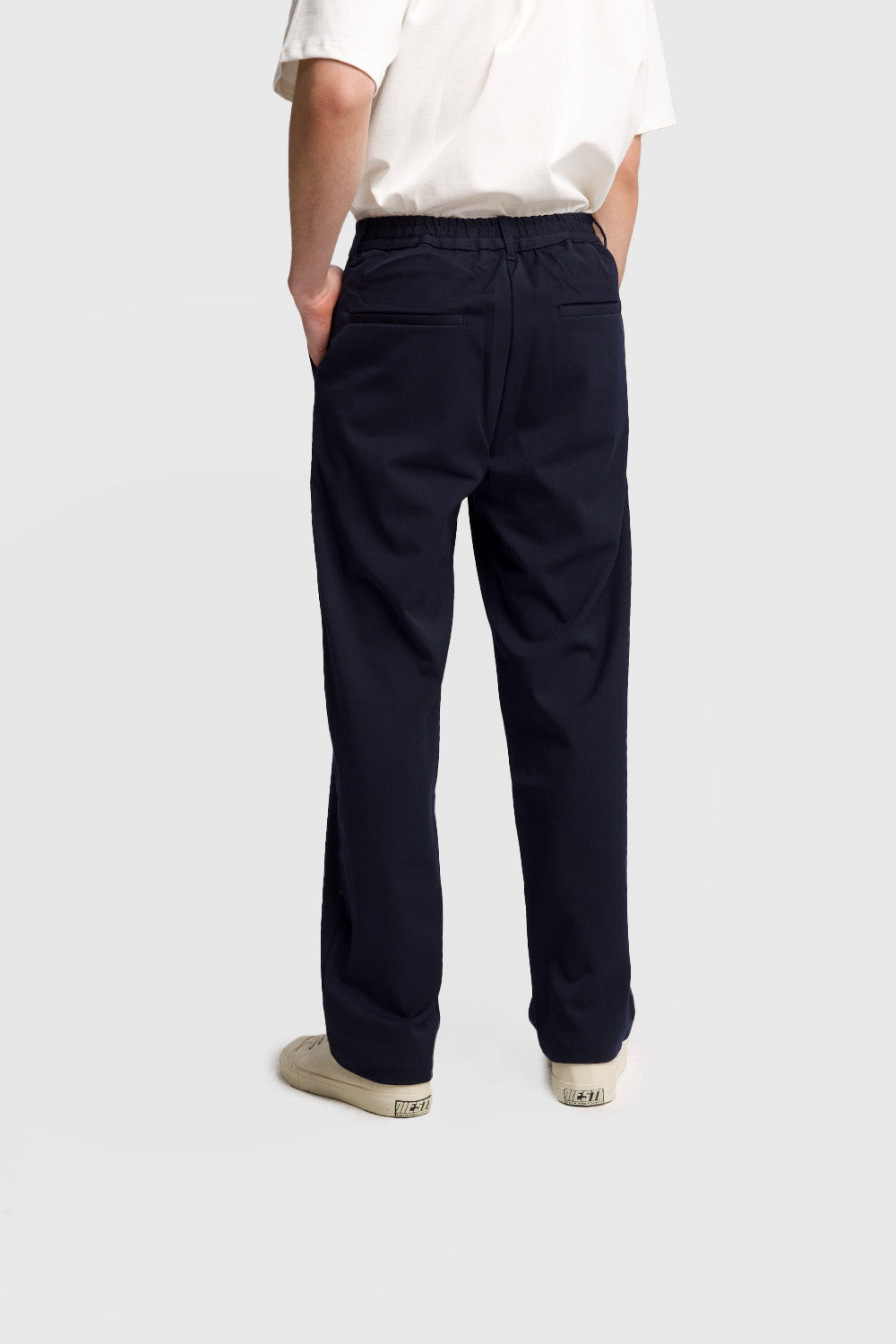 Giesto Pantalon fluide plissé - Bleu marine