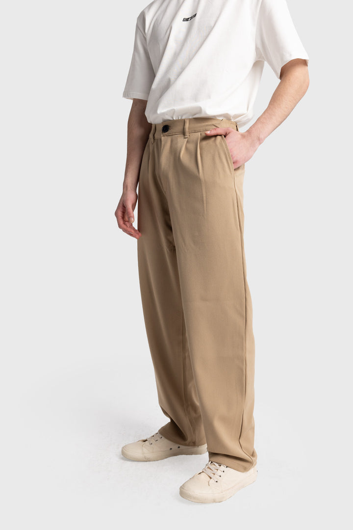 Giesto Pantalon fluide plissé - Tabac