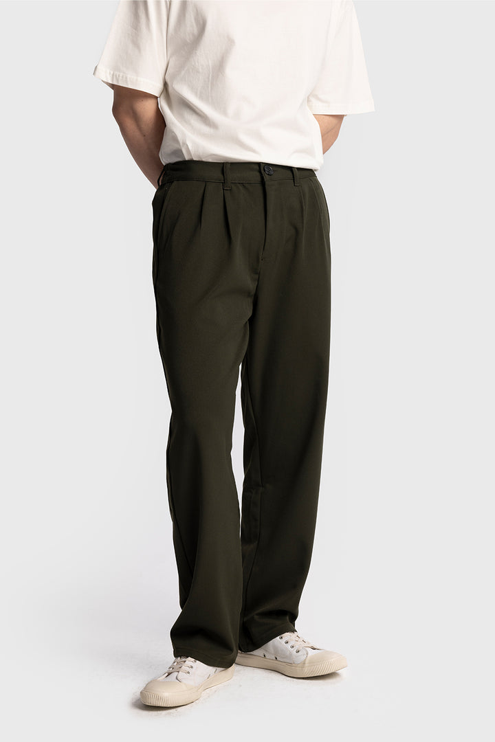 Giesto Pantalon fluide plissé - Kaki