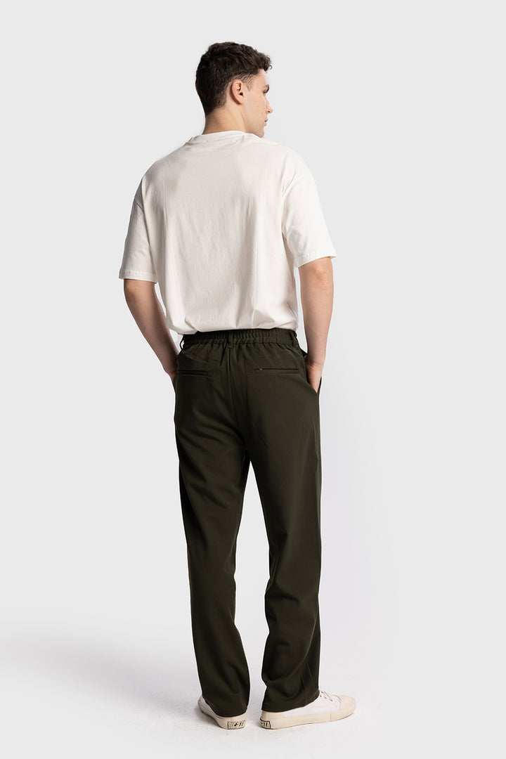 Giesto Pantalon fluide plissé - Kaki