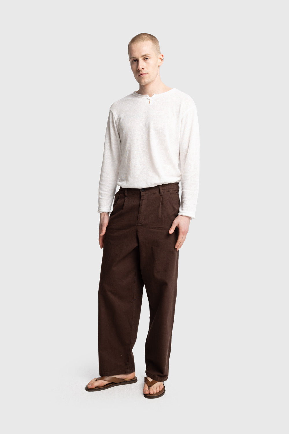 Giesto Pantalon en gabardine plissé - Noir