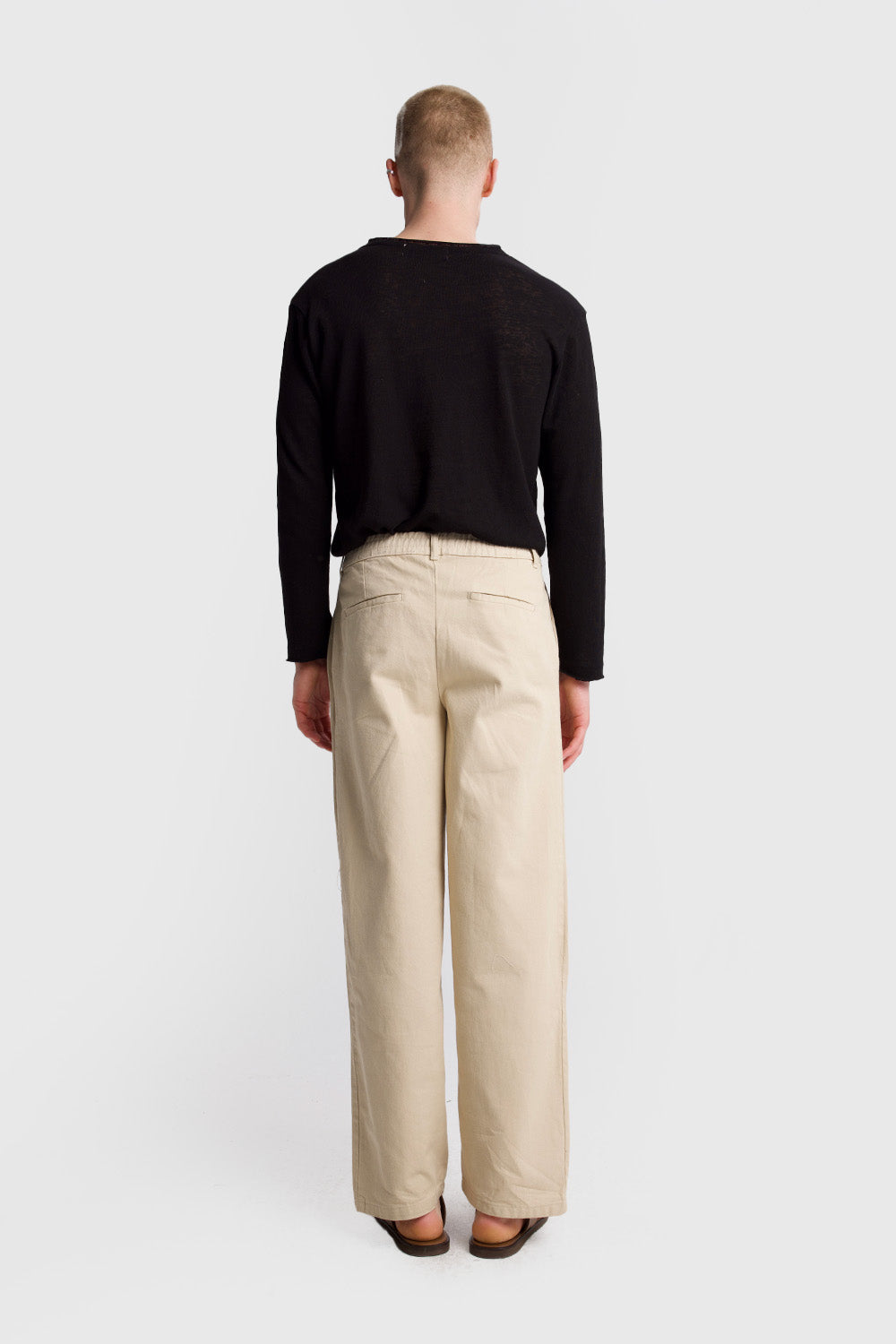 Giesto Pantalon en gabardine plissé - Bleu marine