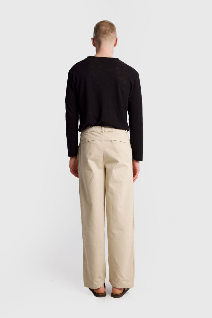 Giesto Pantalon en gabardine plissé - Bleu marine