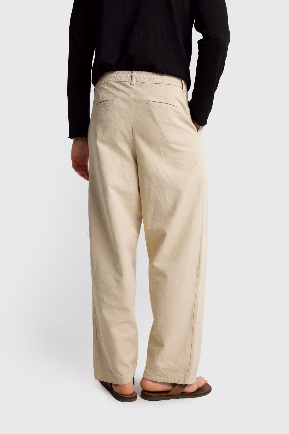 Giesto Pantalon en gabardine plissé - Bleu marine