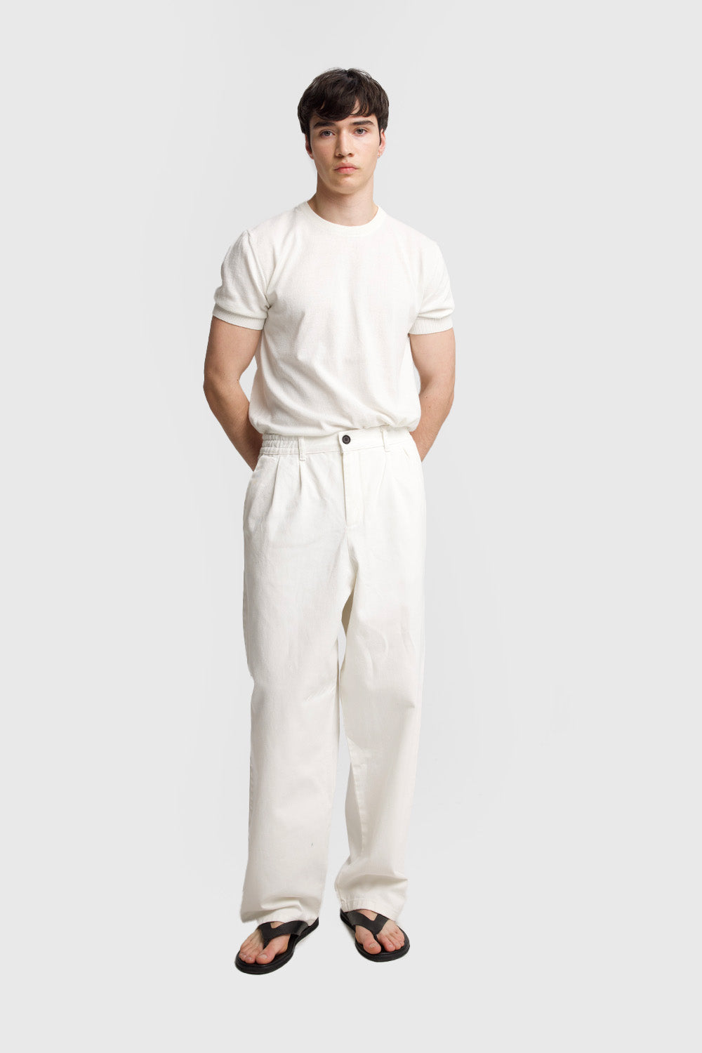 Giesto Pantalon en gabardine plissé - Noir