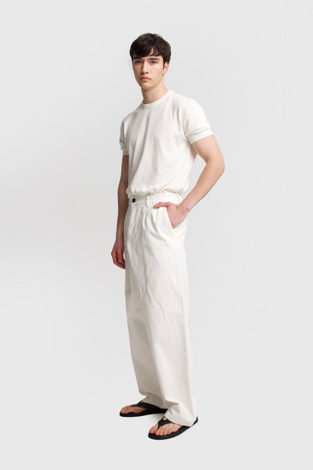 Giesto Pantalon en gabardine plissé - Noir