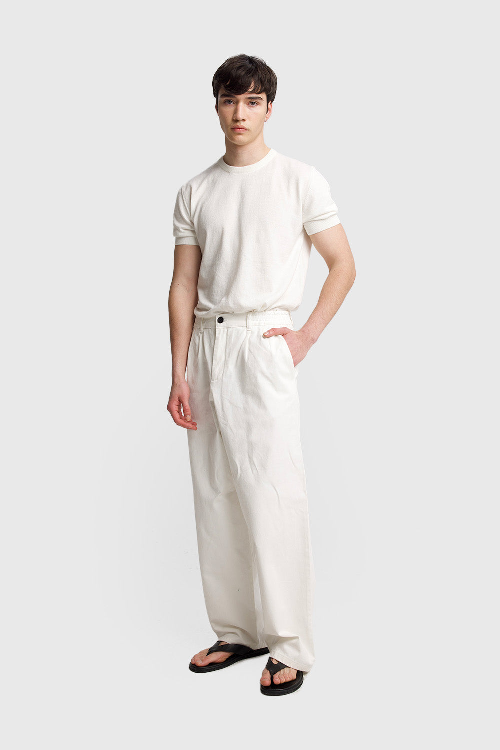 Giesto Pantalon en gabardine plissé - Bleu marine