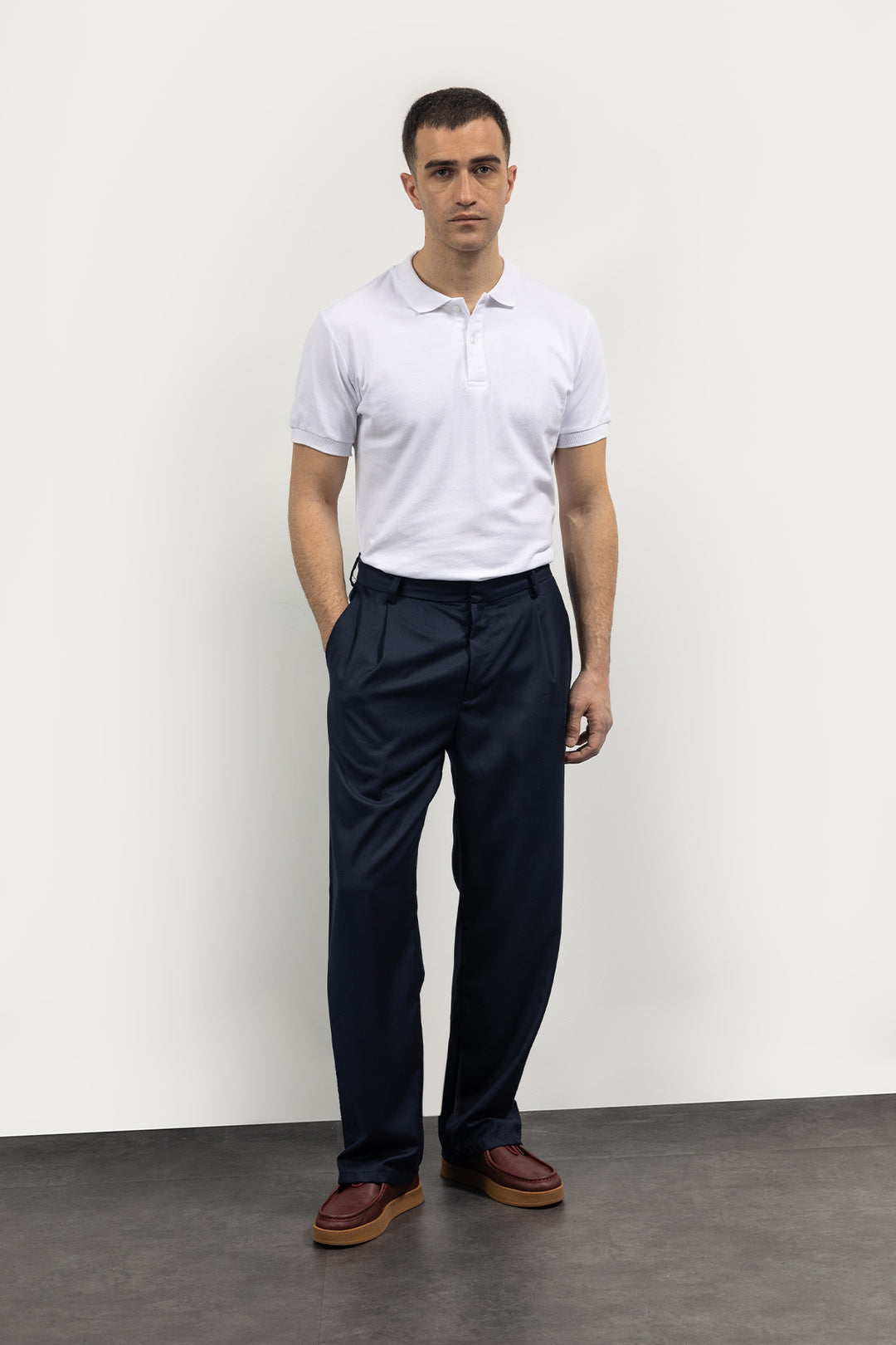 Giesto Pantalon plissé - Bleu marine