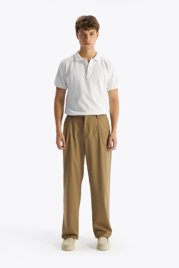 Giesto Pantalon en laine plissé - Tabac