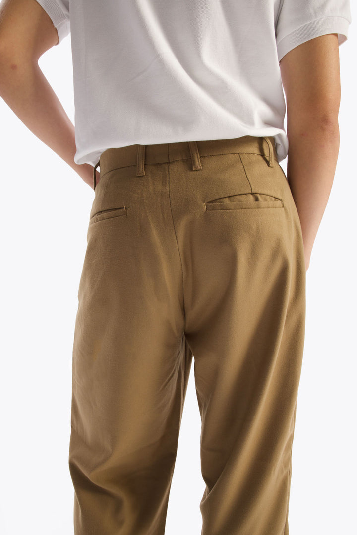 Giesto Pantalon en laine plissé - Tabac
