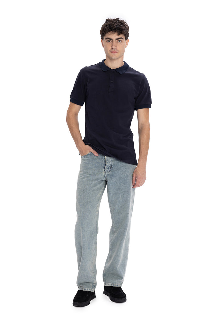 Giesto T-shirt à col polo - Bleu marine