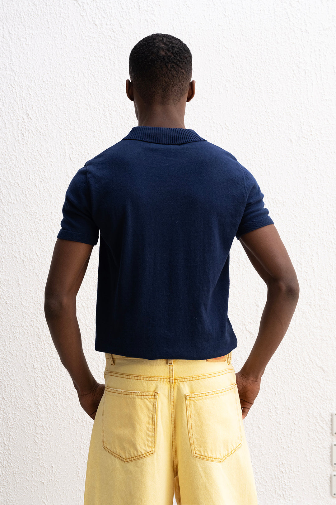 Giesto T-shirt Tricot Bleu marine à Col Polo - Bleu marine