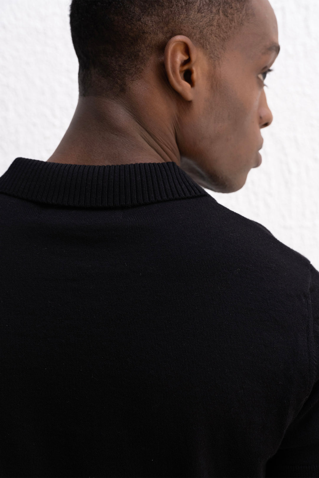 Giesto T-shirt Tricot Noir à Col Polo - Noir