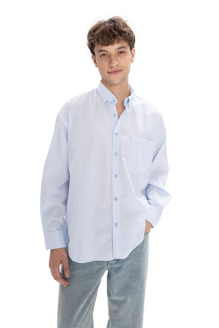 Giesto Chemise en popeline - Bleu clair