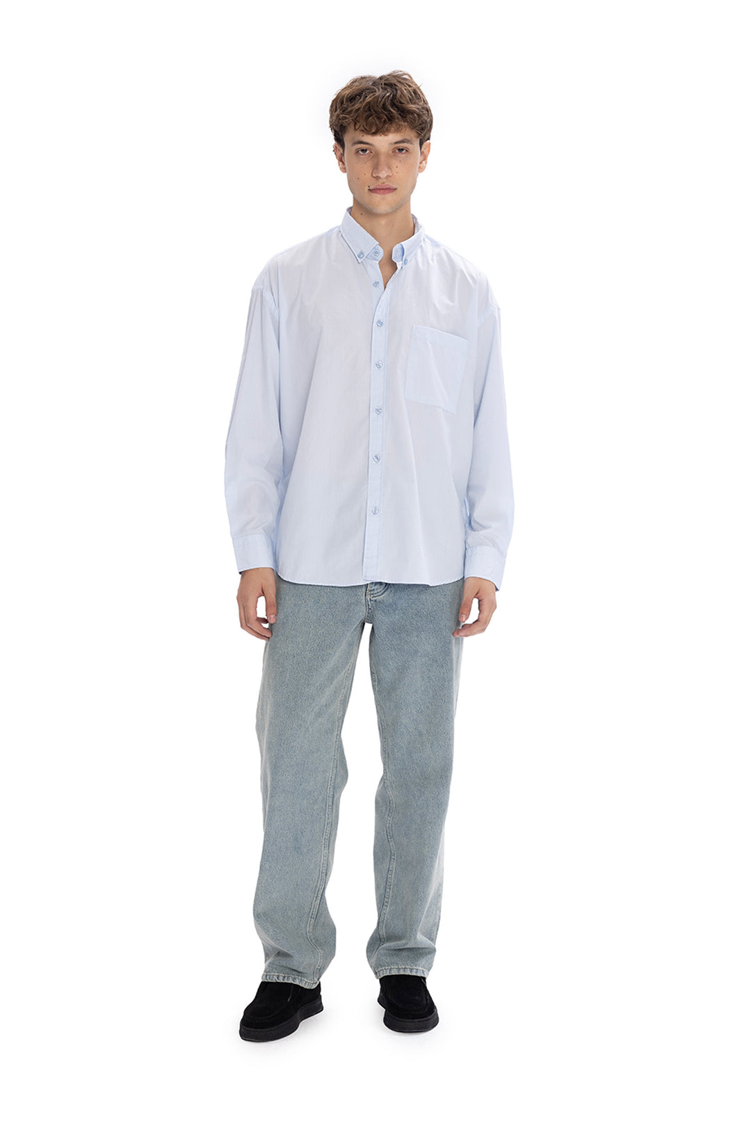 Giesto Chemise en popeline - Bleu clair