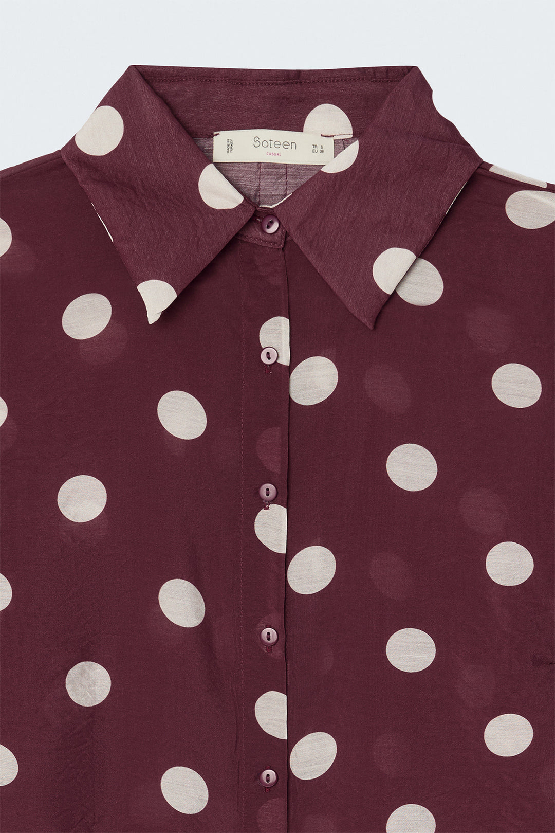 Sateen Chemisier à motifs pois - Bordeaux