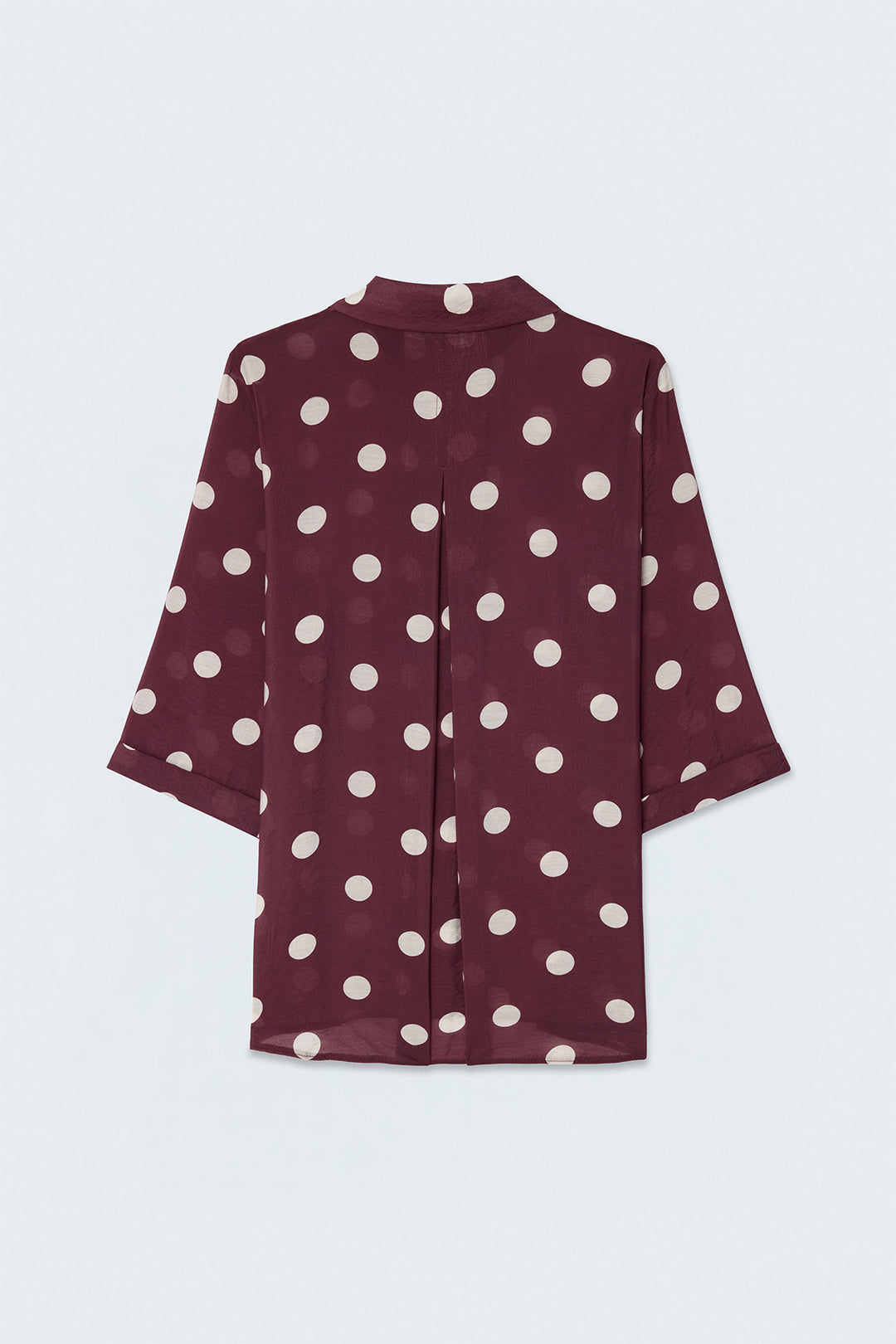 Sateen Chemisier à motifs pois - Bordeaux