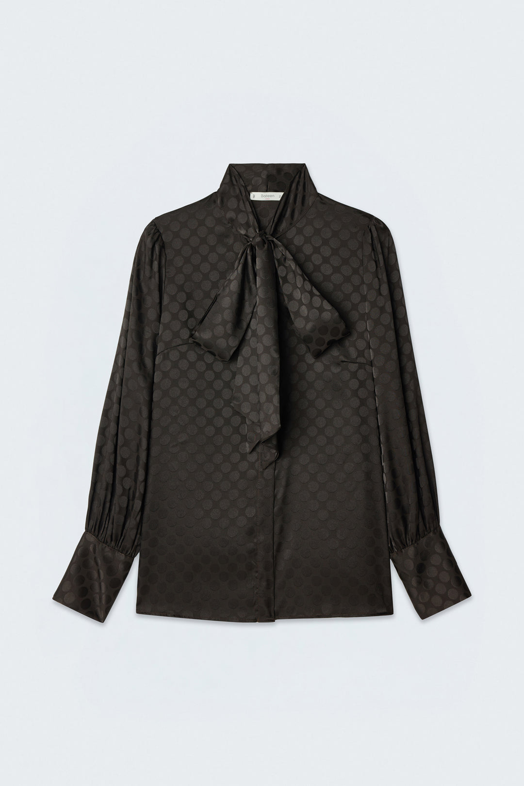 Sateen Chemise à pois - Marron