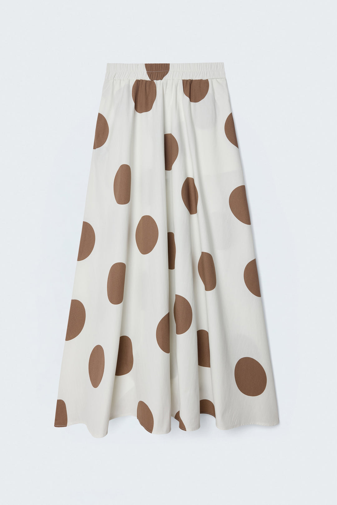 Sateen Jupe en popeline à pois - Écru