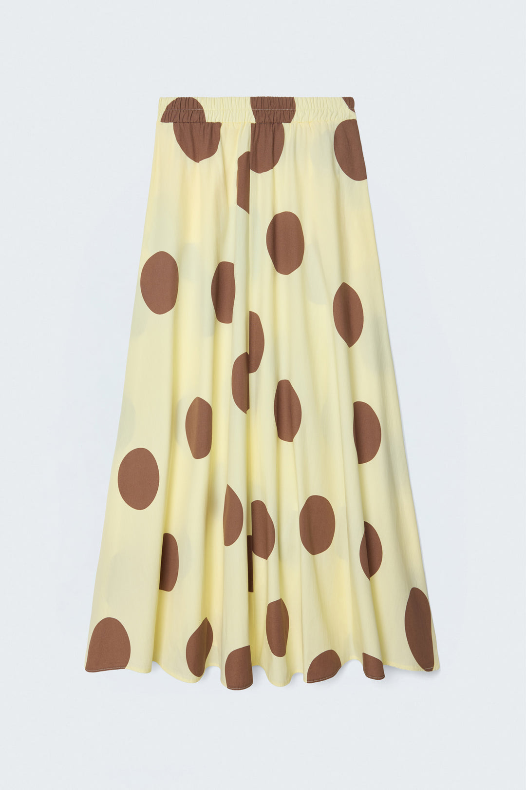 Sateen Jupe en popeline à pois - Jaune