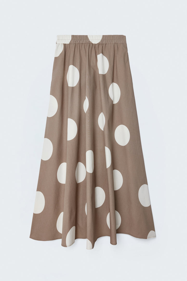 Sateen Jupe en popeline à pois - Vison