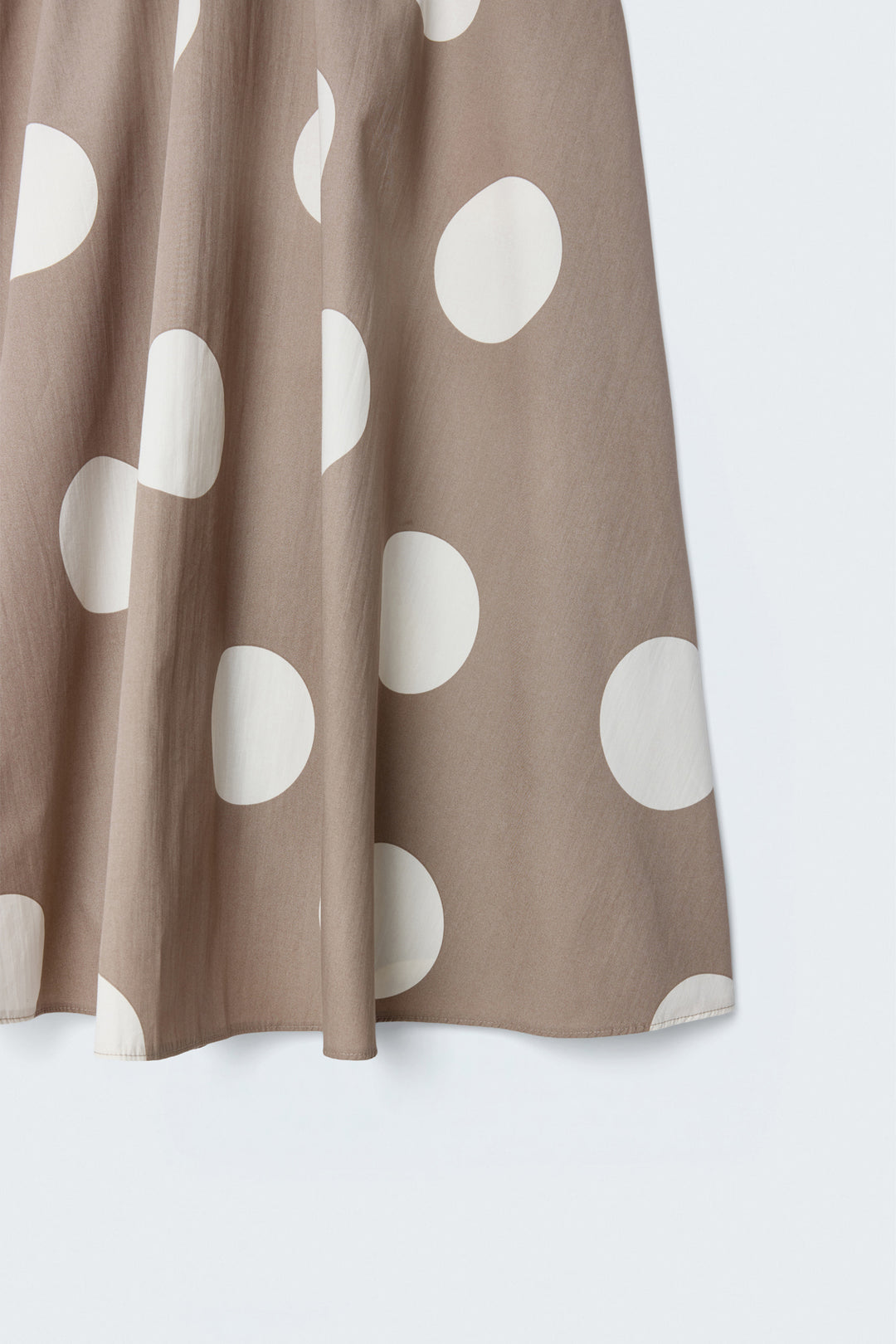 Sateen Jupe en popeline à pois - Vison