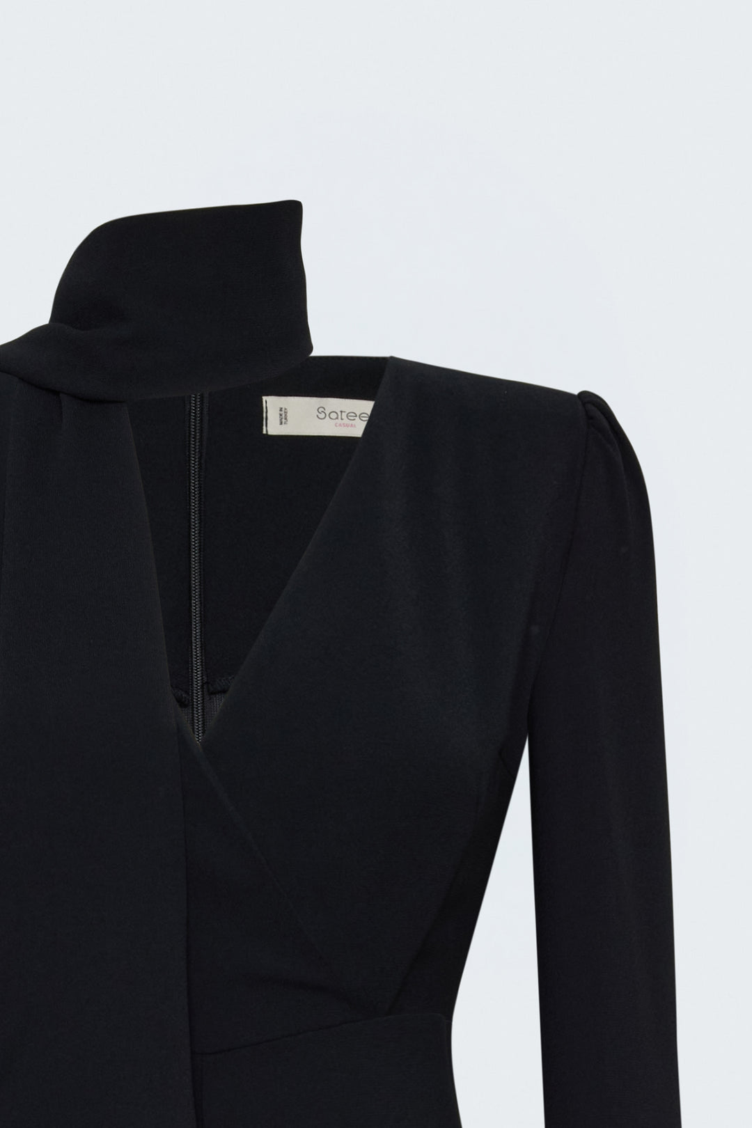 Sateen Combinaison en Crêpe avec Franges - Noir