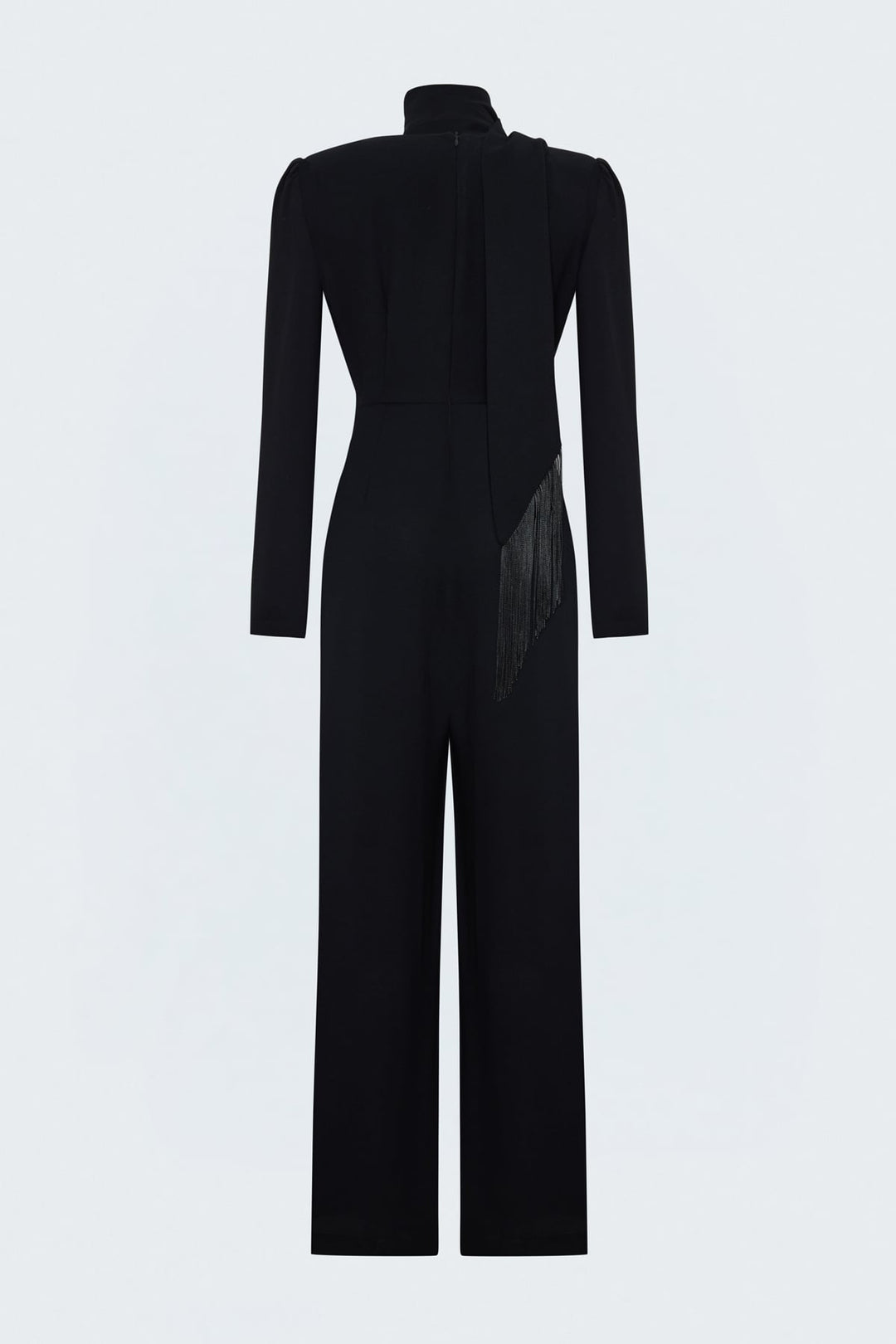 Sateen Combinaison en Crêpe avec Franges - Noir
