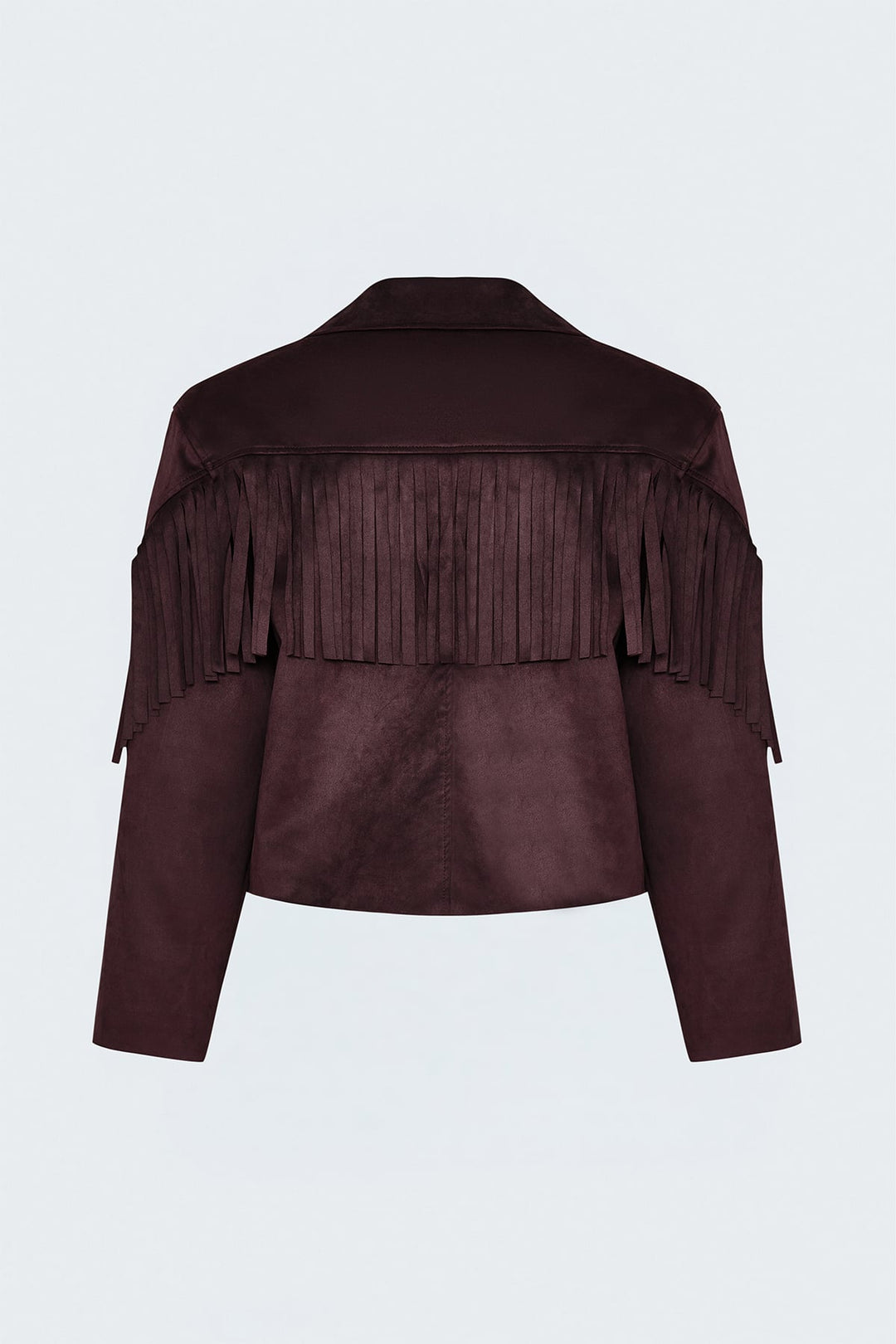 Sateen Veste en suède à franges - Bordeaux
