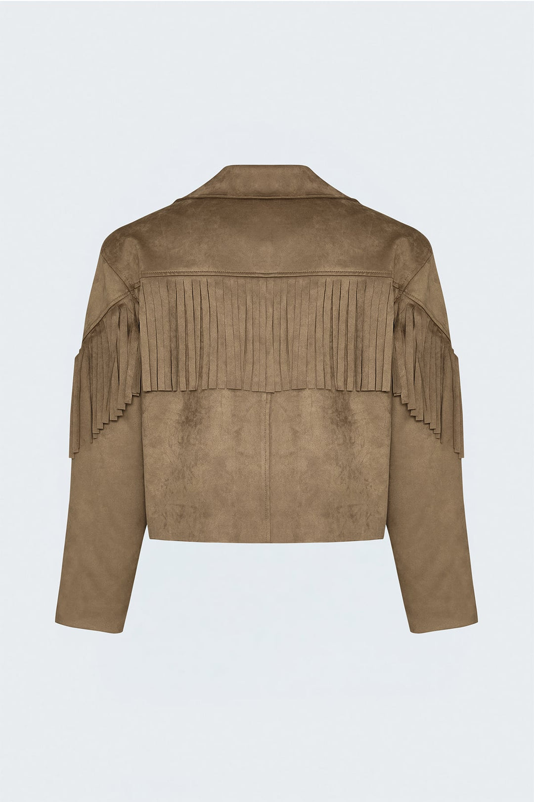 Sateen Veste en suède à franges - Camel