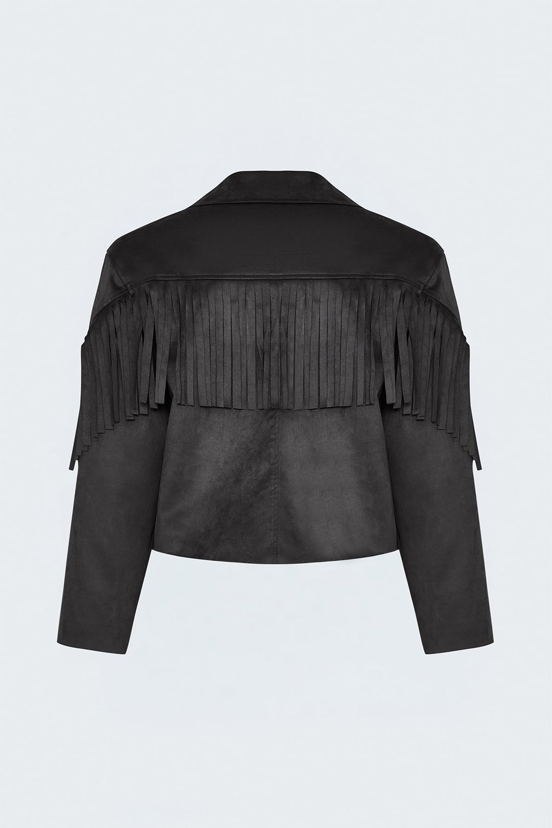 Sateen Veste en daim à franges - Marron