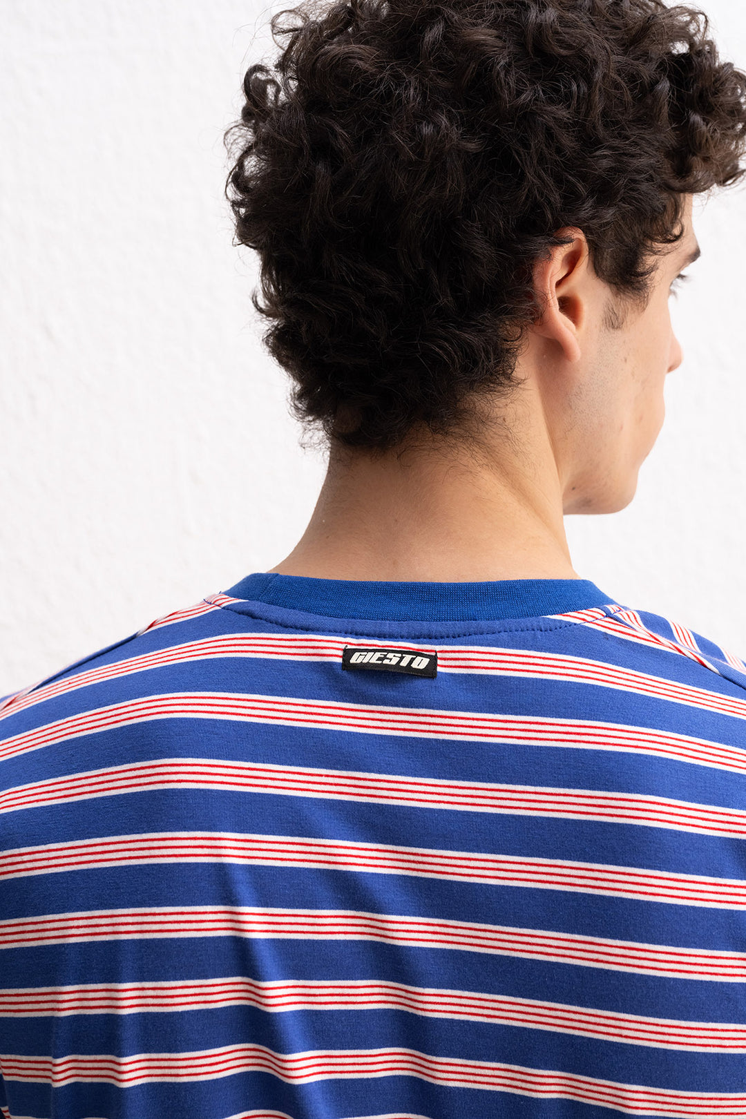 Giesto T-Shirt Bleu Rayé Coupe Ample - Bleu saphir