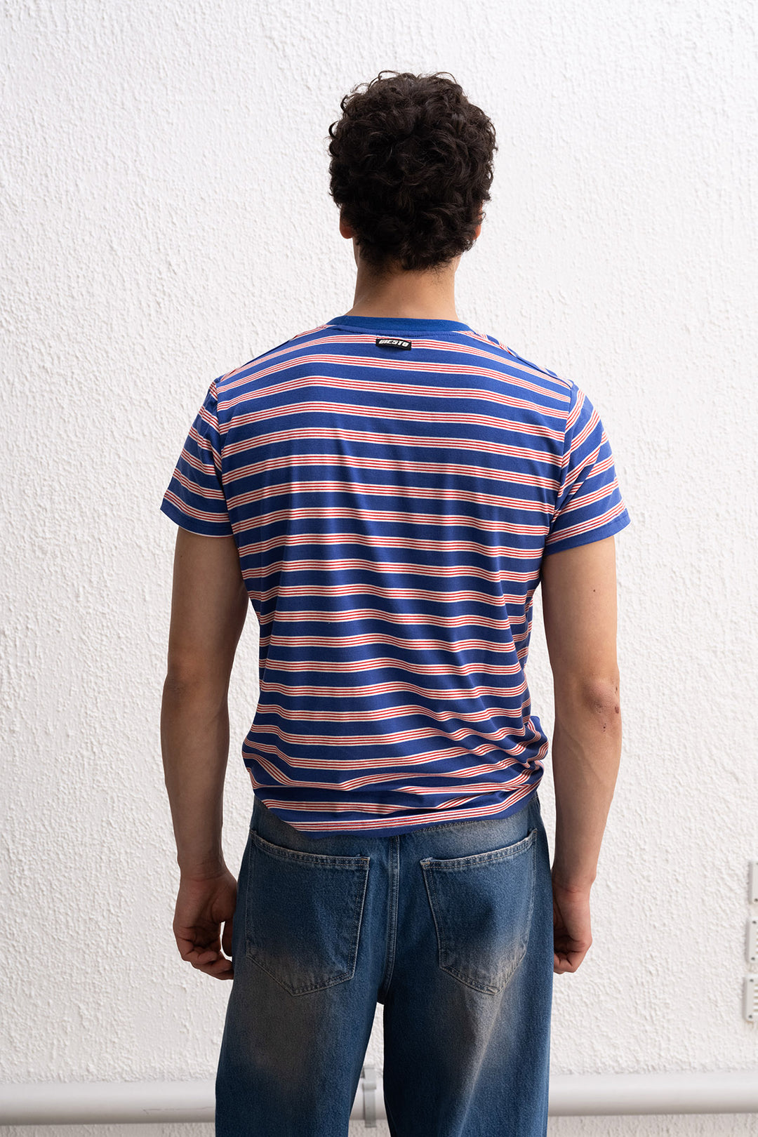 Giesto T-Shirt Bleu Rayé Coupe Ample - Bleu saphir