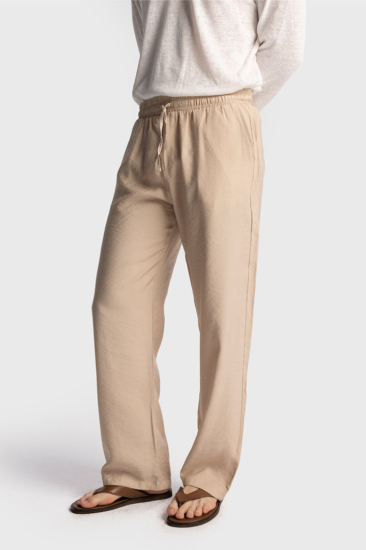 Giesto Pantalon ample à coupe décontractée - Beige