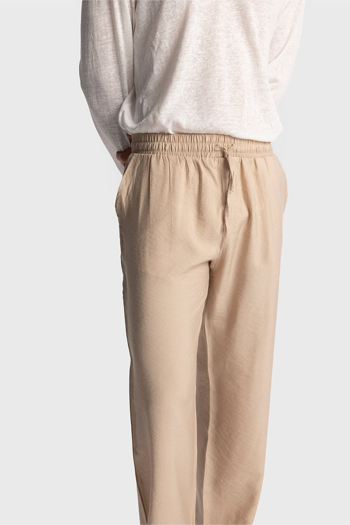 Giesto Pantalon ample à coupe décontractée - Beige