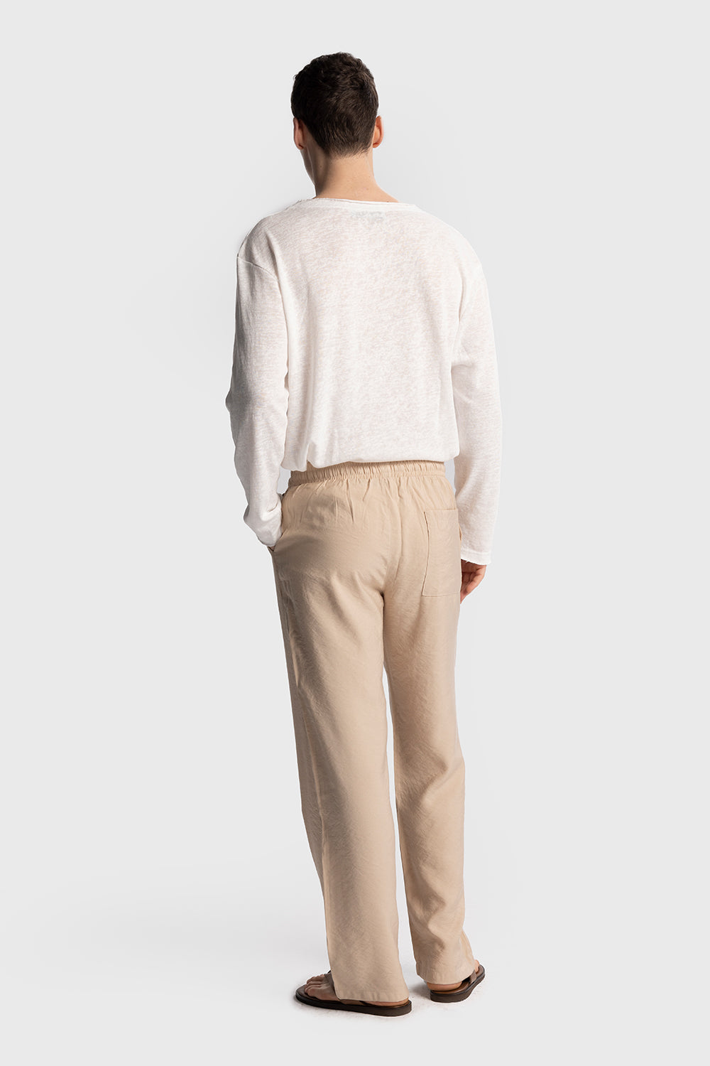 Giesto Pantalon ample à coupe décontractée - Beige