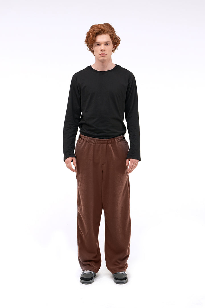 Giesto Pantalon Polaire Coupe Confort - Marron