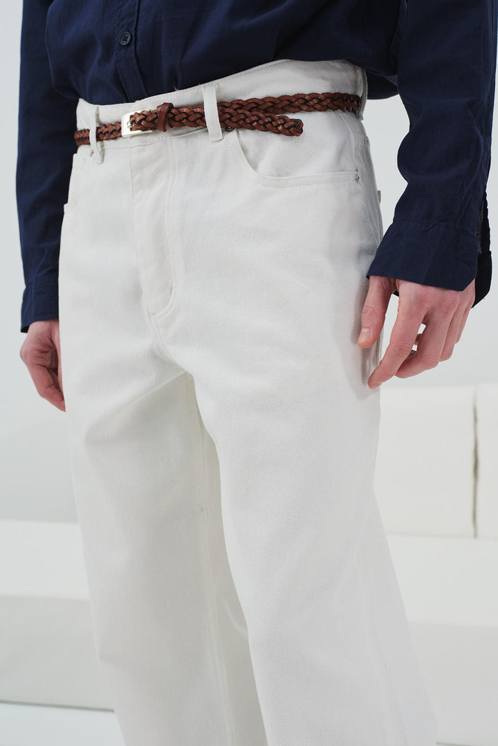 Giesto Jean blanc coupe regular fit - Blanc