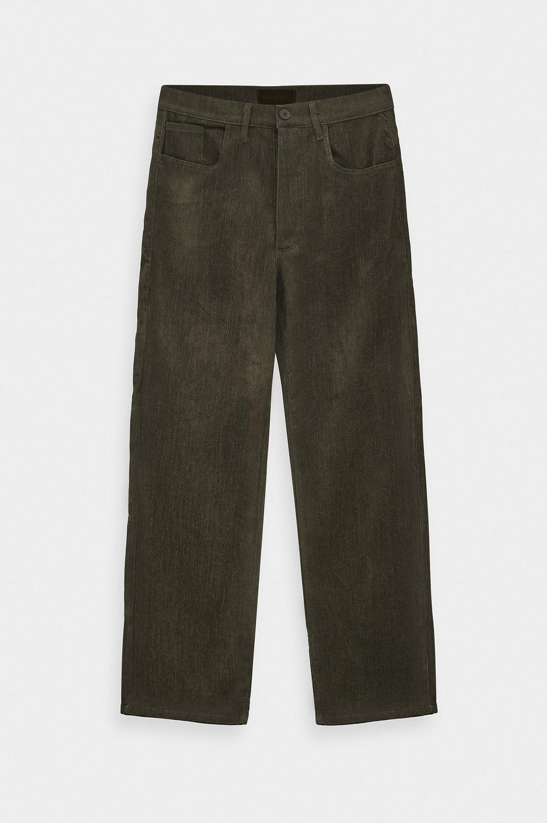 Giesto Pantalon en Velours Côtelé Haki Regular Fit - Kaki