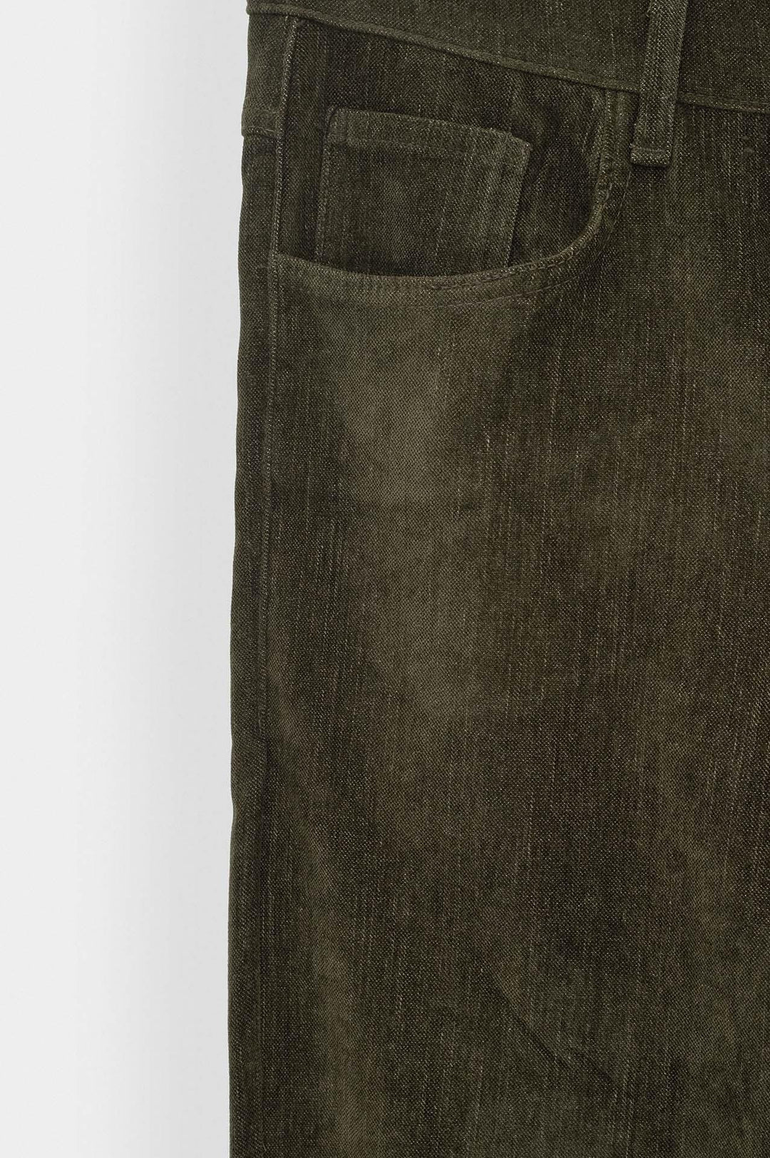 Giesto Pantalon en Velours Côtelé Haki Regular Fit - Kaki