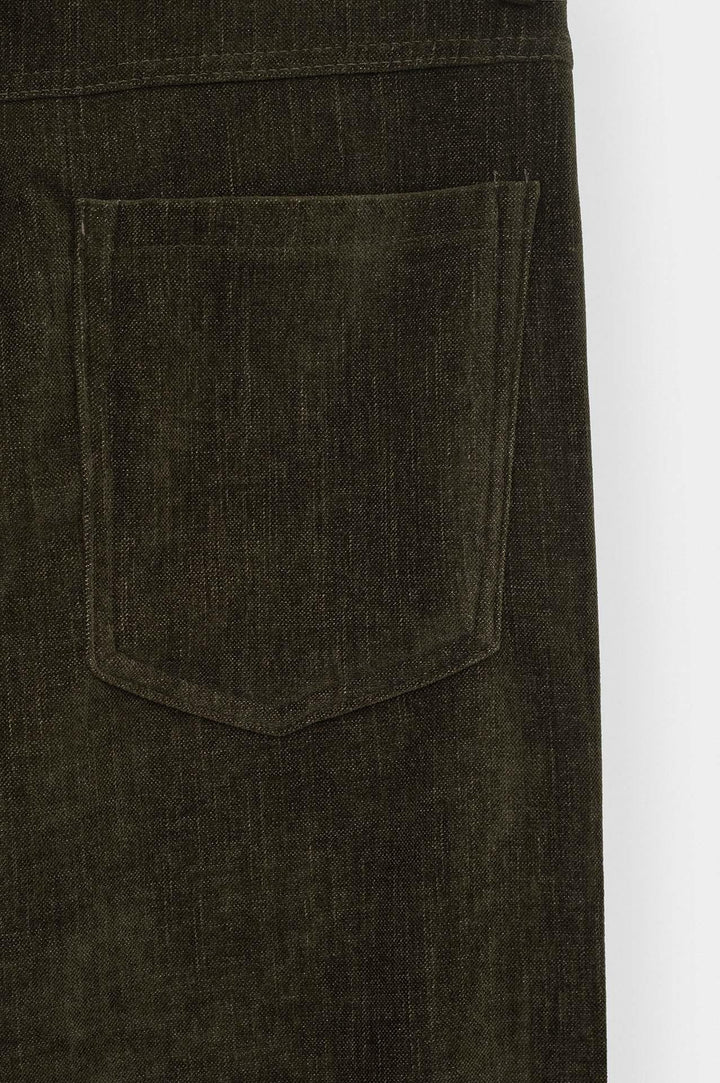 Giesto Pantalon en Velours Côtelé Haki Regular Fit - Kaki