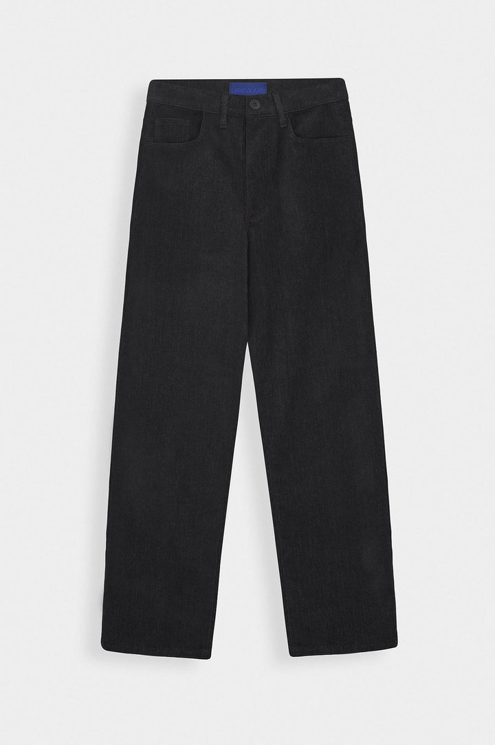 Giesto Pantalon en Velours Côtelé Noir Regular Fit - Noir