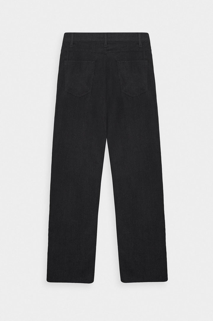 Giesto Pantalon en Velours Côtelé Noir Regular Fit - Noir