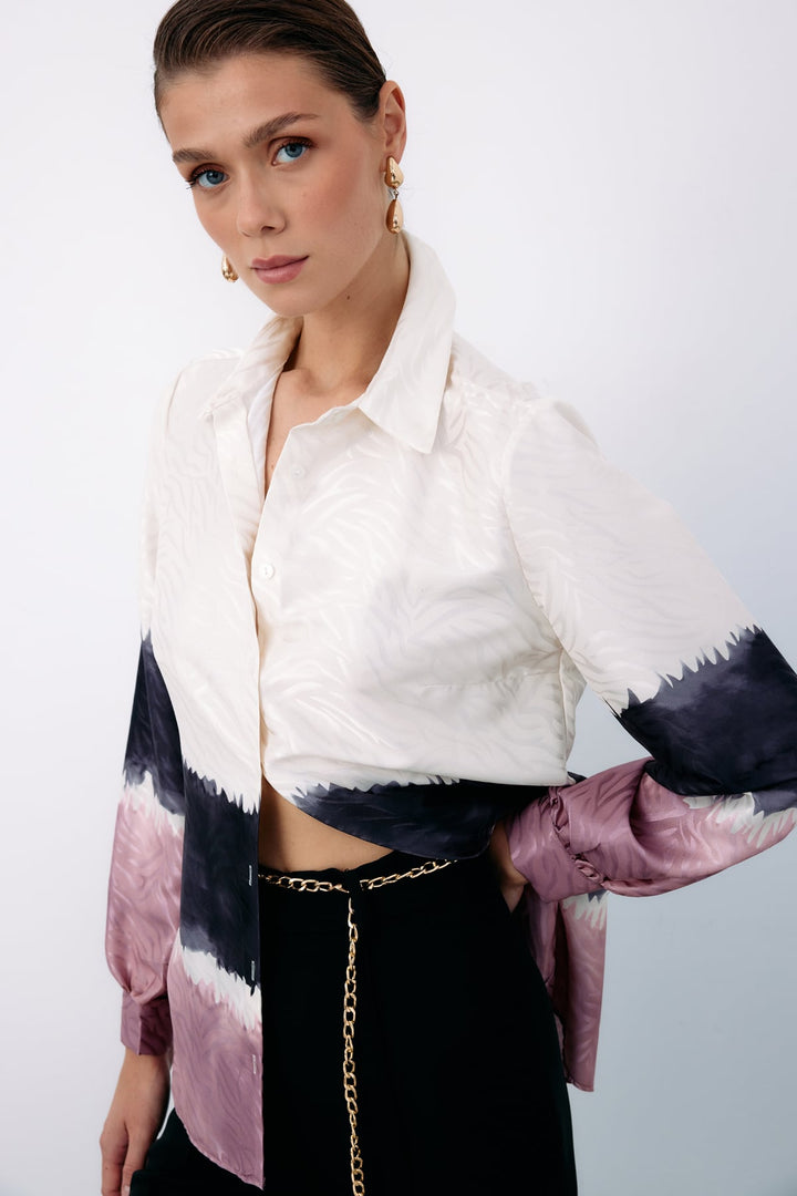 Sateen Chemise Classique Colorée - Poudre