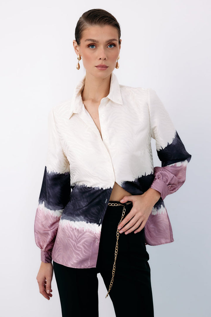 Sateen Chemise Classique Colorée - Poudre