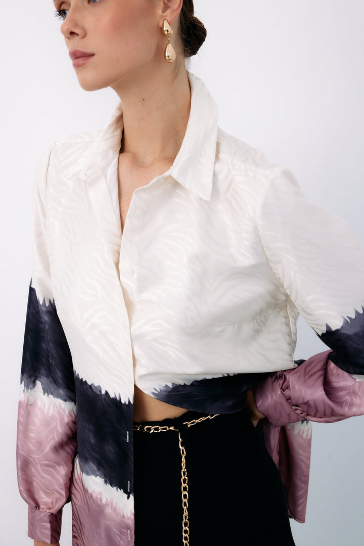 Sateen Chemise Classique Colorée - Poudre