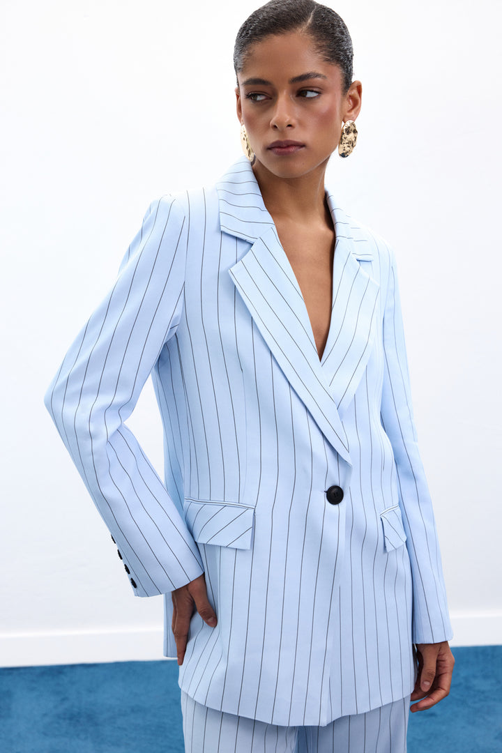 Sateen Veste Rayée Rina - bebe Bleu