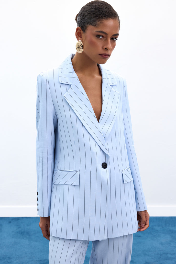 Sateen Veste Rayée Rina - bebe Bleu